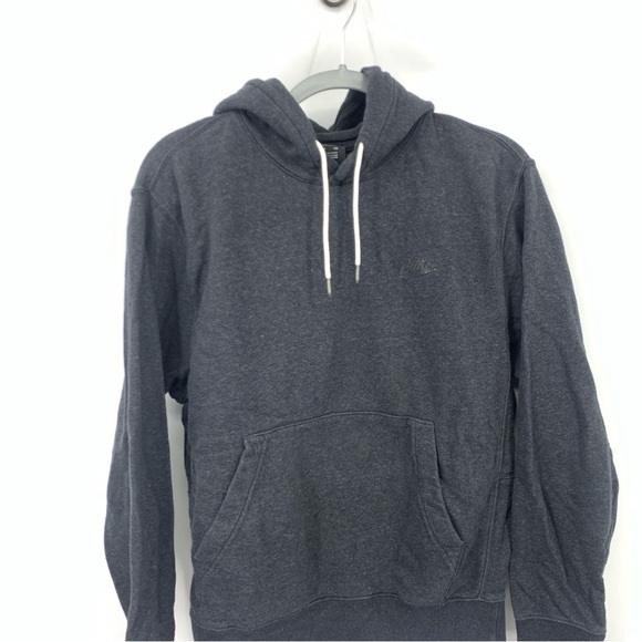 Nike Women Size Small Hoodie Sweatshirt Pullover Top Black Gray Swoosh Logo - Picture 2 of 8